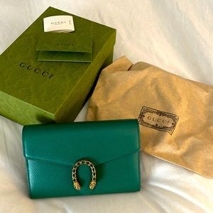 Gucci Dionysus Wallet Mini chain bag - emerald green leather